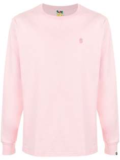A BATHING APE® футболка с длинными рукавами и вышитым логотипом