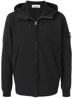 Stone Island куртка на молнии с нашивкой-логотипом