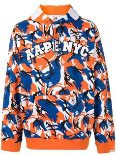 AAPE BY *A BATHING APE® худи с камуфляжным узором и приспущенными плечами