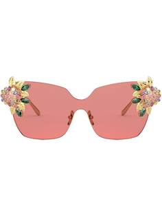 Dolce & Gabbana Eyewear массивные солнцезащитные очки Blooming с кристаллами