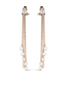 Mizuki "серьги Sea of Beauty из желтого золота с бриллиантами, жемчугом и топазами"