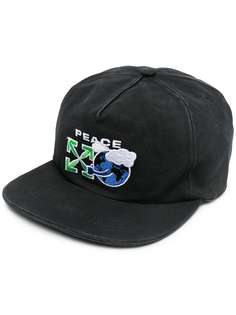 Off-White PEACE WORLDWIDE BASEBALL CAP BLACK GREEN