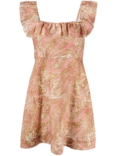 Zimmermann платье с принтом пейсли и оборками
