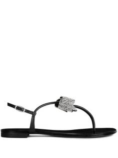 Giuseppe Zanotti сандалии с кристаллами и бантом