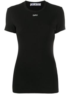 Off-White футболка узкого кроя с логотипом