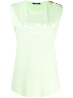 Balmain топ с декоративными пуговицами и логотипом