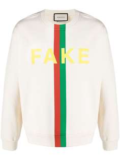 Gucci толстовка с принтом Fake/Not