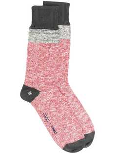 YMC colour block contrast knit socks