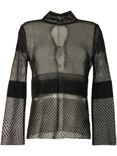 Mame Kurogouchi сетчатый топ с высоким воротником