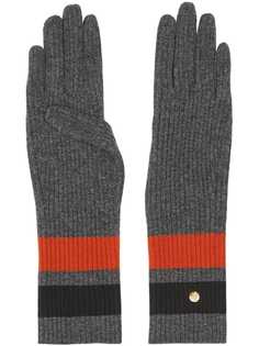 Burberry перчатки с полосками и монограммой