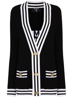 Balmain кардиган с V-образным вырезом и полосками