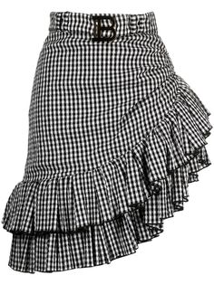 Balmain юбка асимметричного кроя с оборками и поясом