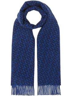 Burberry monogram-pattern fringed scarf