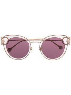 Salvatore Ferragamo cat-eye outer round-frame sunglasses
