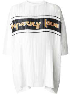 Burberry slogan-print satin plisse top