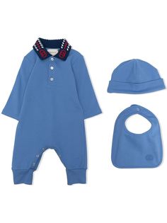 Gucci Kids logo collar romper set