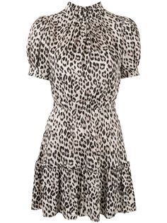 Alice+Olivia платье с леопардовым принтом и пышными рукавами