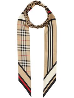 Burberry узкий платок с принтом