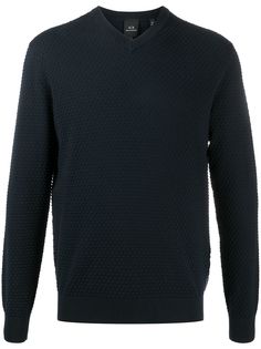 Armani Exchange фактурный джемпер с V-образным вырезом