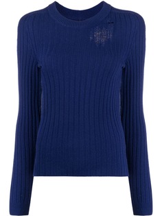 Maison Margiela джемпер в рубчик с эффектом потертости