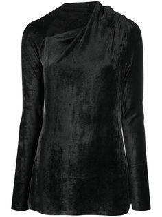 Proenza Schouler бархатный топ с асимметричным воротником