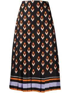 Valentino плиссированная юбка с геометричным принтом