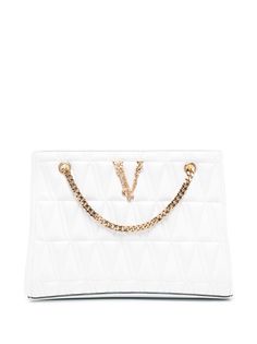Versace стеганая сумка-тоут с логотипом