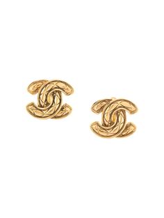 Chanel Pre-Owned серьги-клипсы с логотипом CC