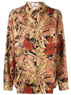 Salvatore Ferragamo рубашка Foliage с принтом