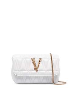Versace стеганая сумка через плечо с логотипом