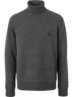 Burberry monogram-embroidered roll-neck jumper