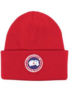 Canada Goose шапка бини с нашивкой-логотипом