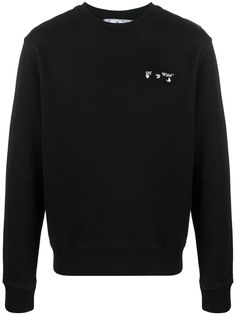 Off-White OW LOGO SLIM CREWNECK BLACK WHITE
