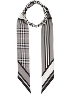 Burberry multi-pattern thin scarf
