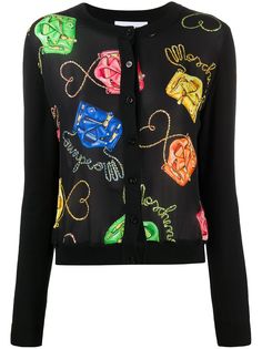 Moschino кардиган с графичным принтом