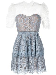 Self-Portrait tiered lace dress
