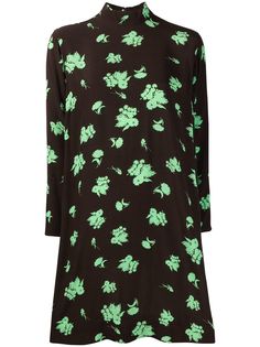 GANNI floral print crepe mini dress