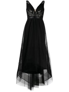 Marchesa Notte декорированное платье асимметричного кроя