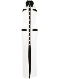 Balmain платье-рубашка с вырезом халтер