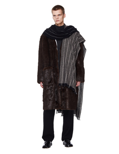 Двусторонняя шуба из искусственного меха RAF Simons