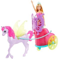 Игровой набор Barbie Сказочный экипаж с единорогом