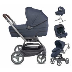 Универсальная коляска Inglesina Quad 2018 (3 в 1, с подставкой для люльки) oxford blue