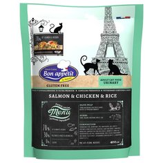 Корм для кошек Bon Appetit лосось, курица, с рисом, для профилактики МКБ 400 г