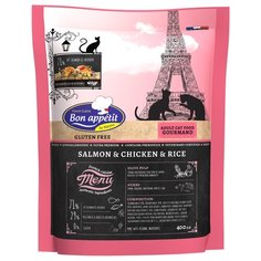 Корм для кошек Bon Appetit Gourmand, гипоаллергенный, с лососем, с курицей, с рисом 400 г