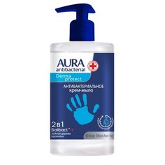 Крем-мыло Aura Derma Protect Антибактериальное с маслом чайного дерева и прополисом, 450 мл