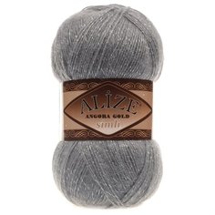 Пряжа Alize Angora Gold Simli, 20 % шерсть, 75 % акрил, 100 г, 500 м, 87 угольно-серый