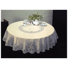 Скатерть Towa Ажурная Bloom 160 см сепия