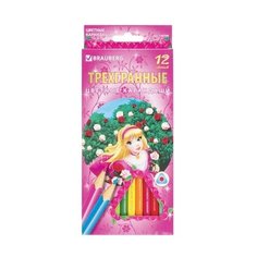 BRAUBERG Карандаши цветные Rose Angel 12 цветов (180594)