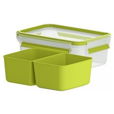 Tefal Контейнер для продуктов MasterSeal To Go со вставкой 1л K3100512 прозрачный/салатовый