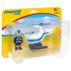 Набор с элементами конструктора Playmobil 1-2-3 9383 Полицейский Вертолет